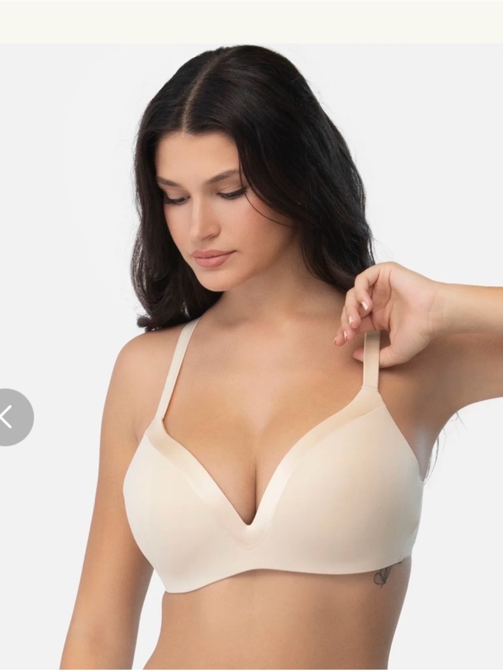 The Underoutfit Satin Grace Wireless Molded Bra - Style 1258 - M - Cream